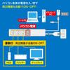 SANWA SUPPLY PC-linked Power Strip (USB Sensing Type), 3-prong, 4 Outlets, 2m TAP-RE34U-2