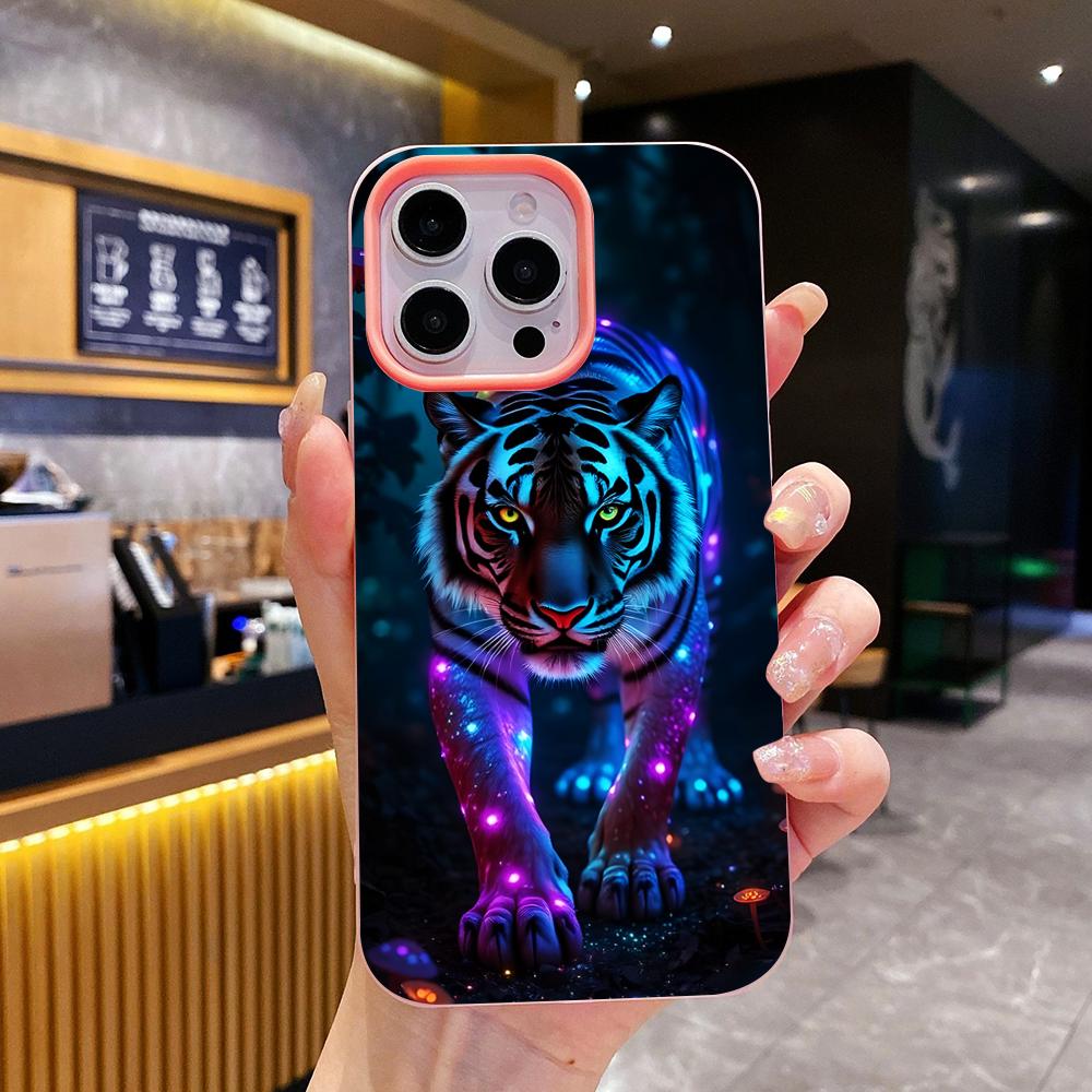 

Tiger Neon Jelly Double layer Pink Mobile Phone Case for iPhone 17 16 15 14 13 12 11 Air Pro Max Plus Protective iPhone17 Pro Max