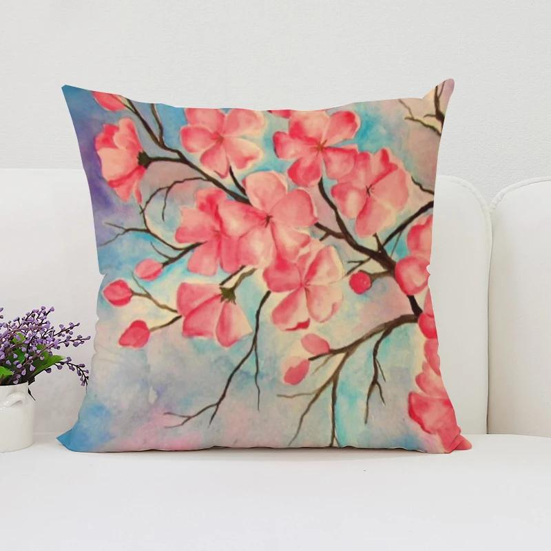 Japanische Kirschblüten Kissenbezüge für Kissen 45x45 Kissenbezug für Kissen Heimdekoration 45x45 Kissenbezüge Kissenbezug