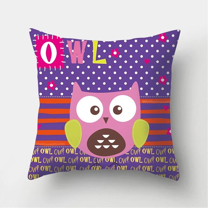 Eule Blume Dekokissenbezug Wohnzimmer Büro Zuhause Kissenbezug Auto Ornamente
