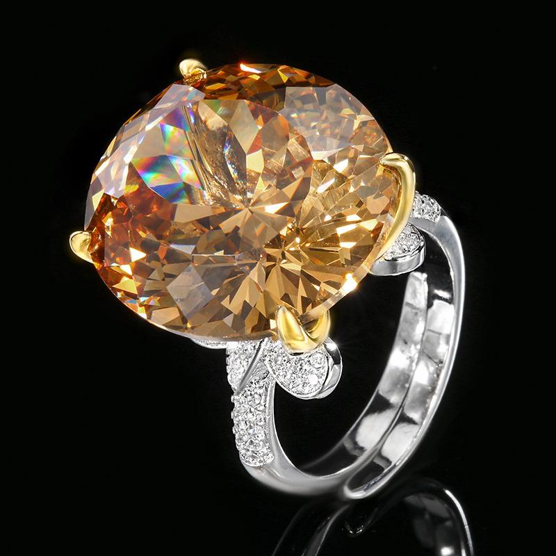 

Ювелирное кольцо из меди с позолотой, имитация цвета драгоценного корунда, ретро 18 * 20