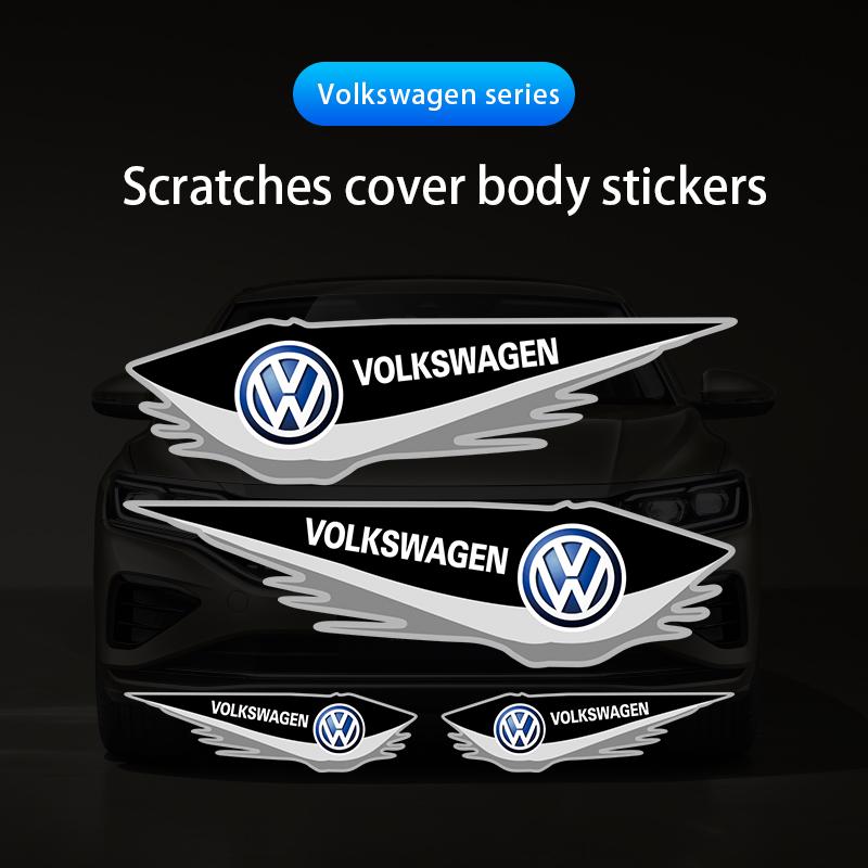 Heiß 4 Stück Styling Dekorative Aufkleber Autoaufkleber Zubehör für Volkswagen VW R-Line R GTI Polo T5 T-ROC Golf Passat Scirocco Je