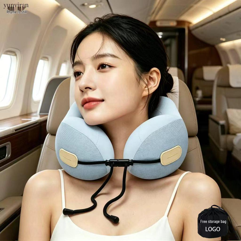 Portable Memory Foam U-Shaped Neck Pillow - Foldable Travel Support for Airplane, Car, Nap