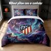 Set Biancheria da Letto Design Atletico Madrid 1 Copripiumino + 2 Federe Morbido Traspirante Biancheria da Letto per la Casa