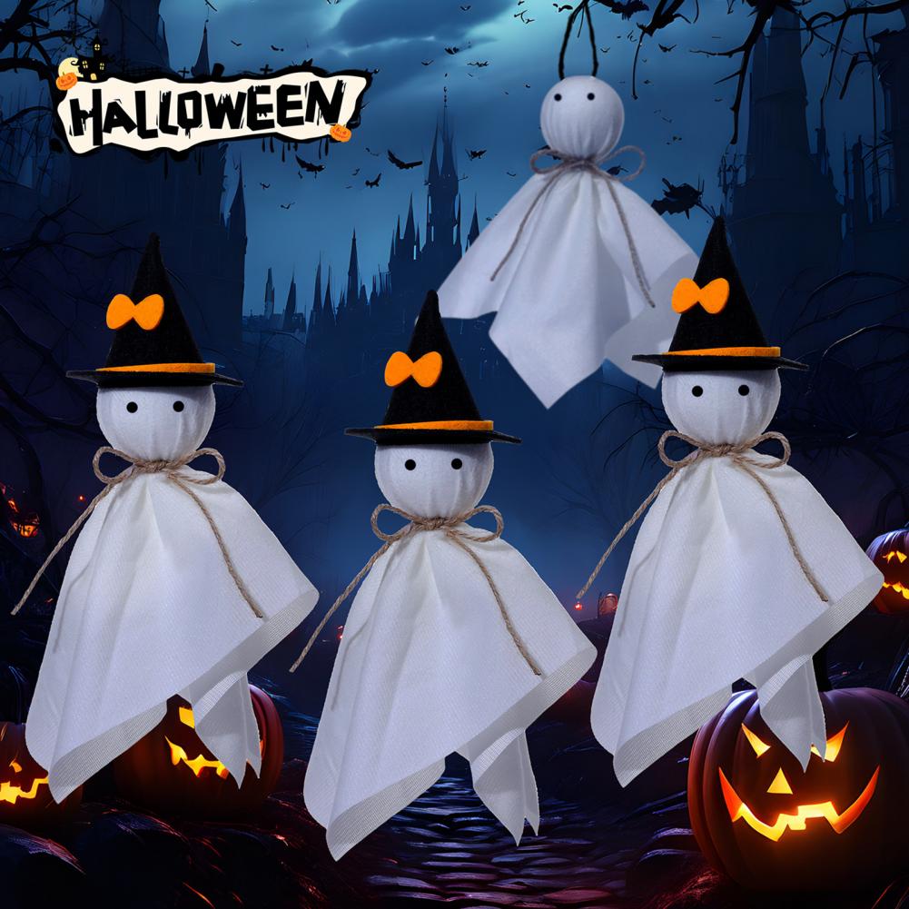 Cute Ghost Decor for Halloween Halloween Hanging Ghost Decoration Rustic White Cloth Halloween Ghost Hanging for Haunted