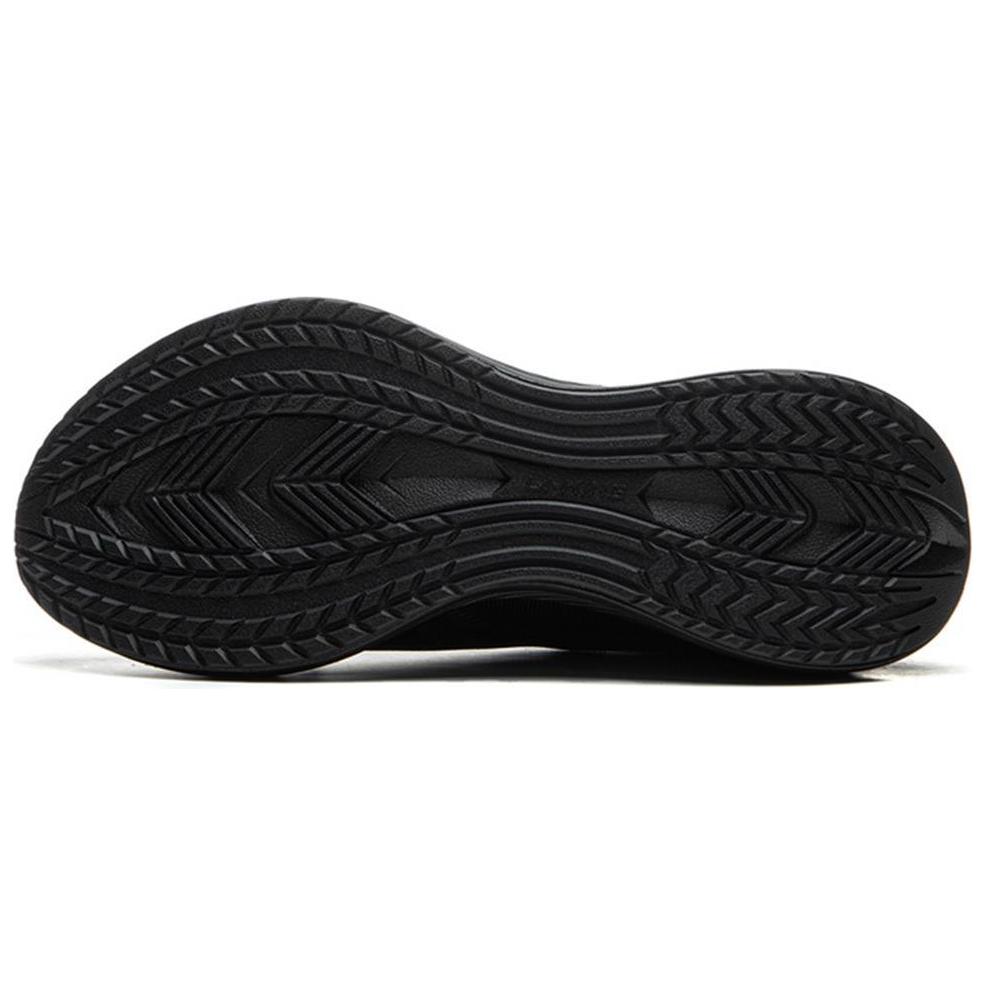 Li Ning Tread Wind Confortável Versátil Amortecedor Resistente ao Desgaste Respirável Tênis de Corrida Cano Baixo Masculino sneaker Preto AGLU321-1