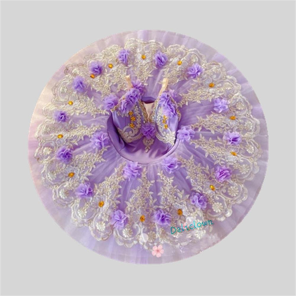Vuxna Barn Blomsterflickor Professionell Balett Tutu Klänning Kvinnor Prinsessa Platt Pannkaka Svansjön Ballerina Scen Danskostym