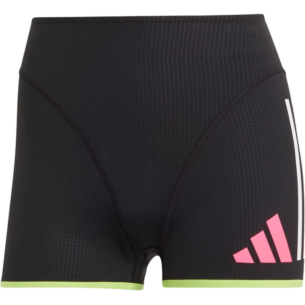 Adidas Adizero Running Booty Shorts With Color Block Stripe Design Comfortable Tight Mid Waist Sports Shorts Women Shorts Black IL1479