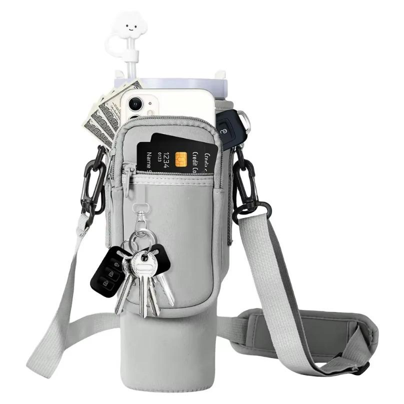 40oz Neoprene Water Bottle Carrier Bag with Adjustable Shoulder Strap Water Bottle Holder Pouch For Stanley Quencher Cup Sleeve