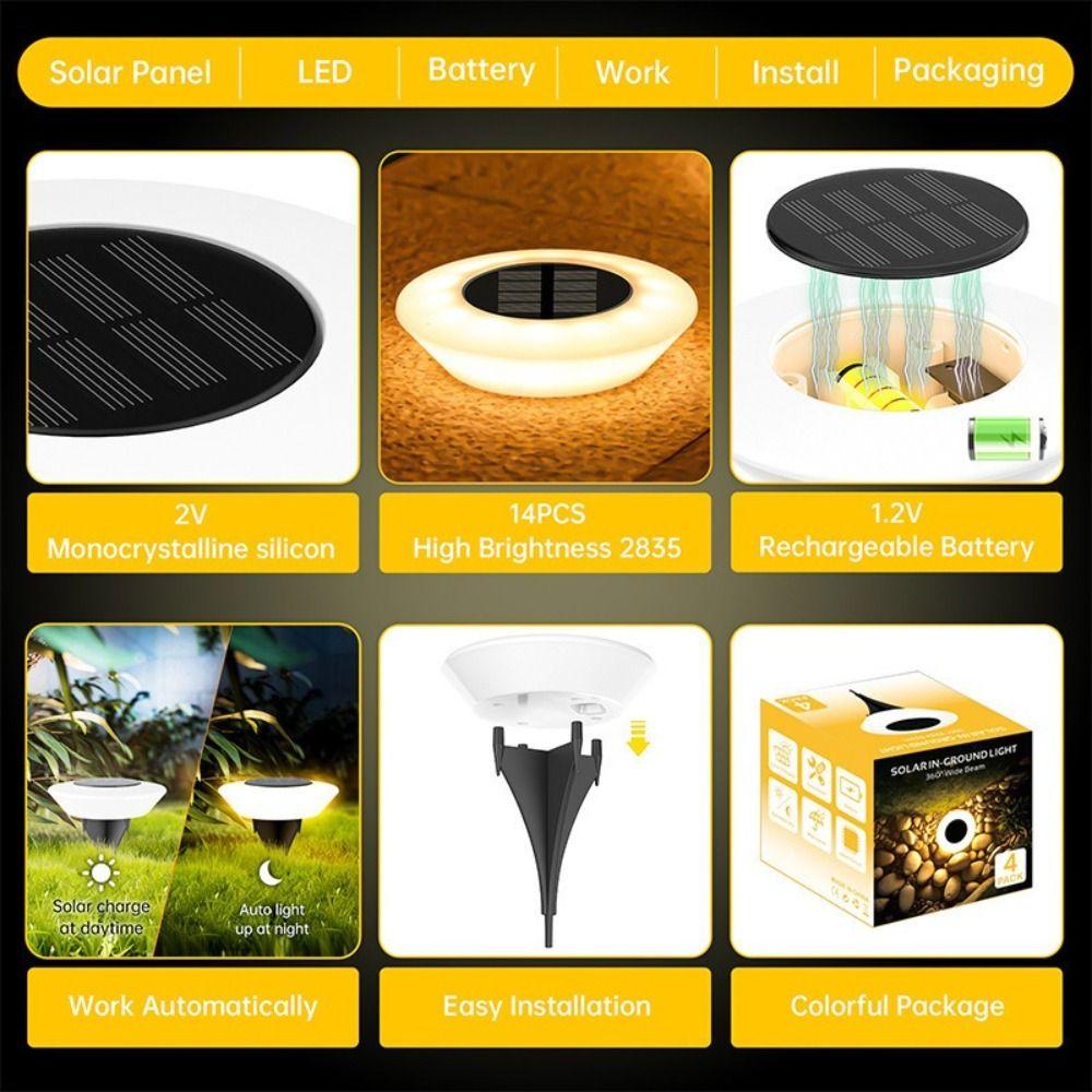 Waterproof Solar Ground Lamp LED Solar Powered Light Decorative Solar Lawn Lamp  Deck