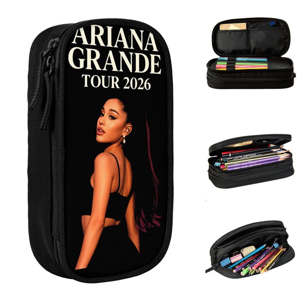 Große Federtasche Arianas Grandes The Eternal Sunshine 2026 Merchandise Doppellagige Federtasche Damen Kosmetiktasche Perfekte Geschenke