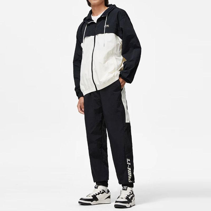 Li-Ning Contrast Cuff Sports Trousers Men Bottoms Black AYKT405-2