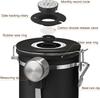 1.5L Airtight Vacuum Coffee Canister with Scoop, Stainless Steel Storage for Coffee Beans, Grounds, Tea, Sugar, Rice