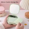 Portable Desktop Makeup Mirror with Storage Box and Comb Dormitory High-Definition Folding Vanity Mirrors Multi-Cosmetic Mirrors