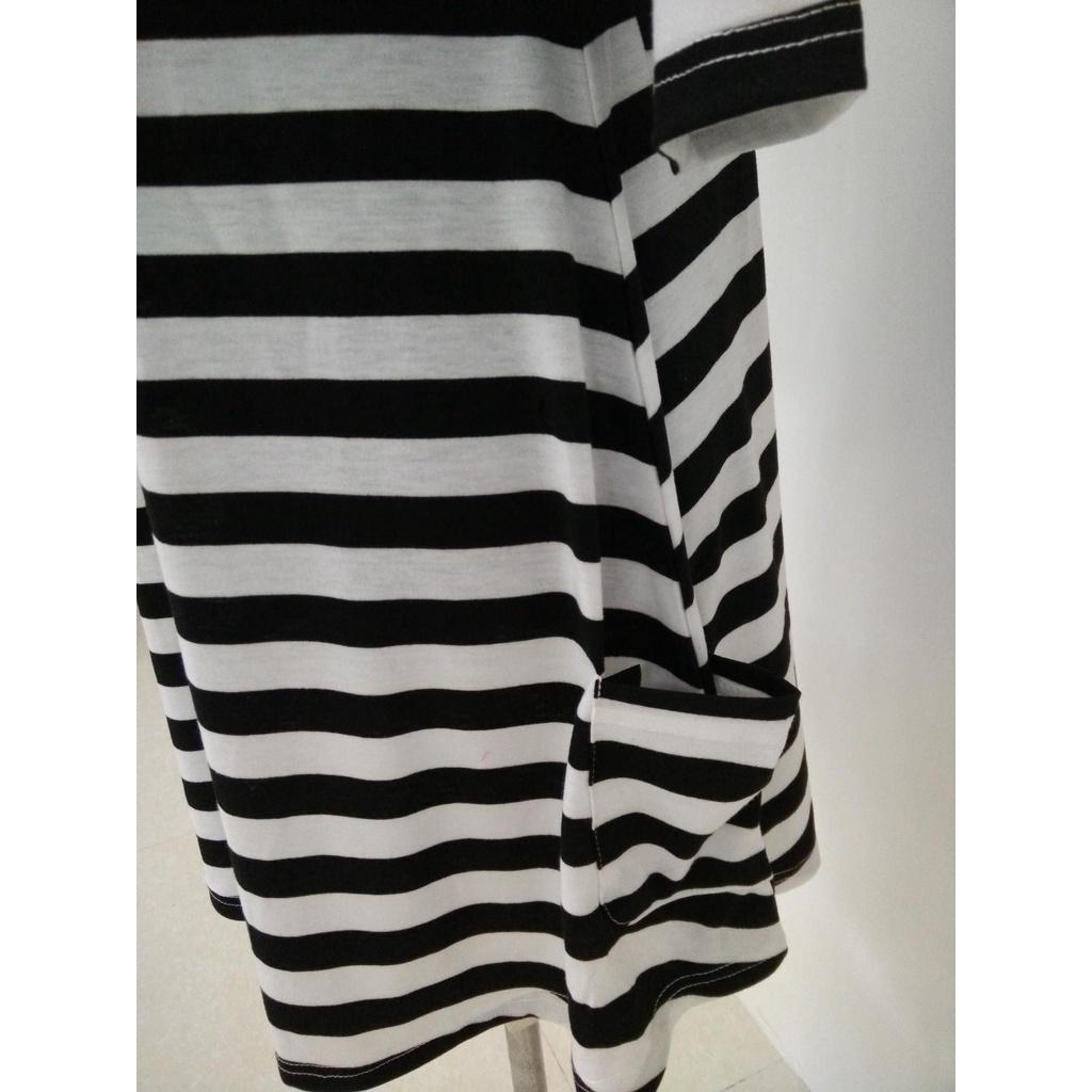 Charming Parent-child Dress Clothes Set Featuring Striped Half Sleeve Baby Girl Dress