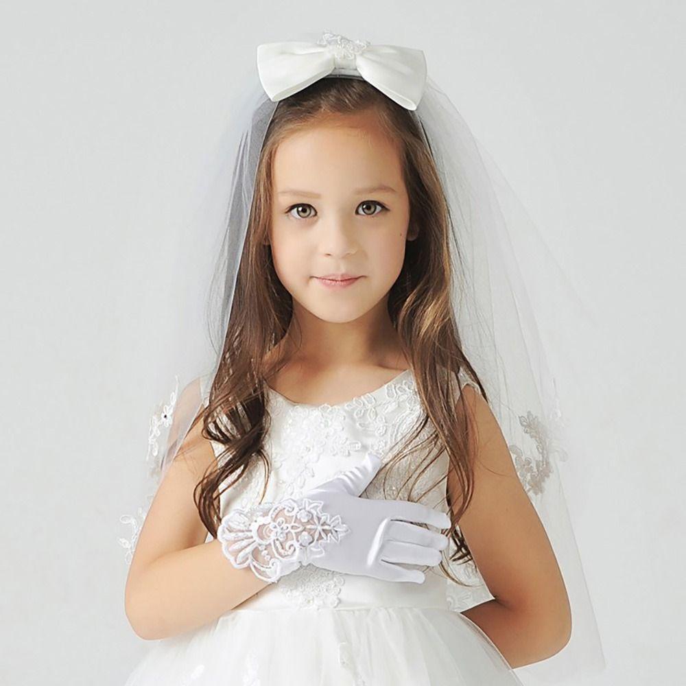 Children's Wedding Dress Stage Gloves Princess Gloves Wedding Gloves Full Finger Mittens