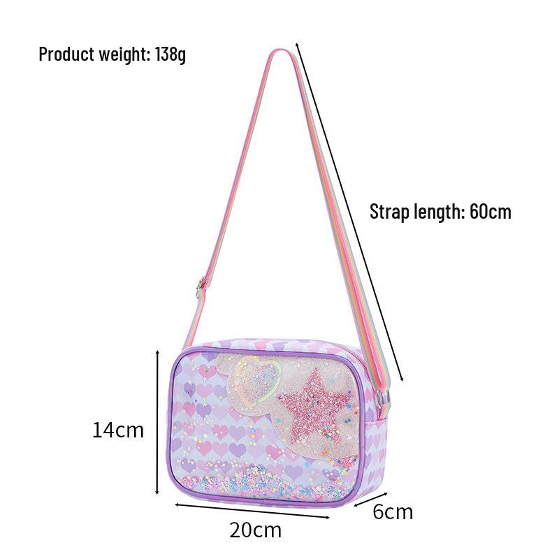 Starfish Star Children's Crossbody Bag - Macaron Color Sequin Handbag for Girls