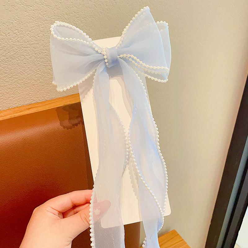 Rainbow Bow Braided Hair Clip for Girls - Cute Hair Accessory with Ribbon Hairpin
