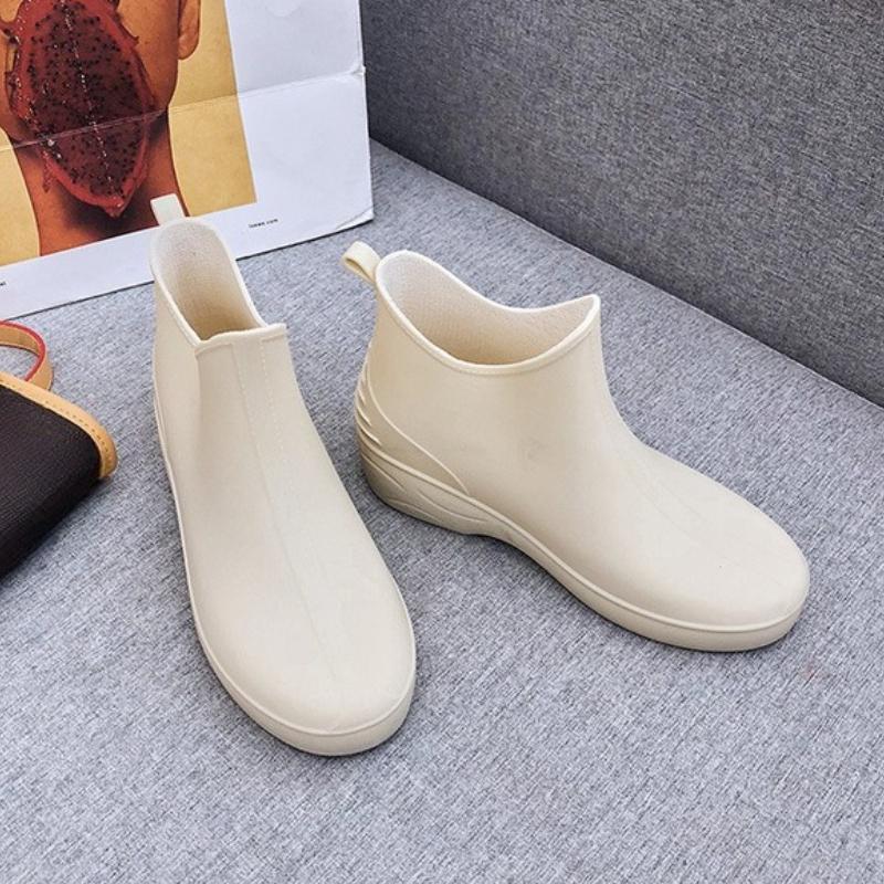 Women's Short Rain Boots Waterproof Non-Slip Boots for Students & Adults Height-Increasing Shoes All-Season Outdoor Footwear