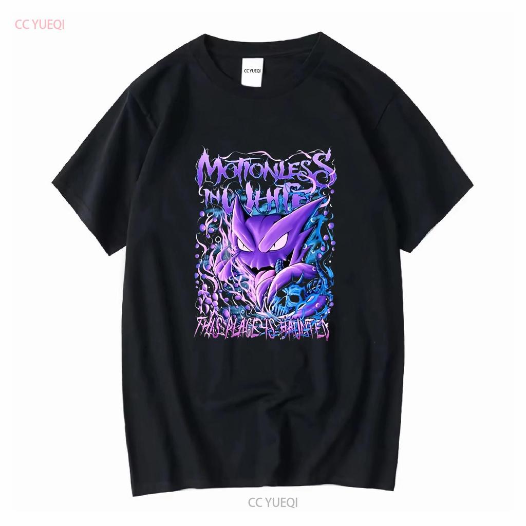 Motionless In White Dieser Ort ist verflucht T-Shirt PP779 Langarm Vintage Gewaschenes Oberteil für den Alltag Designerkleidung