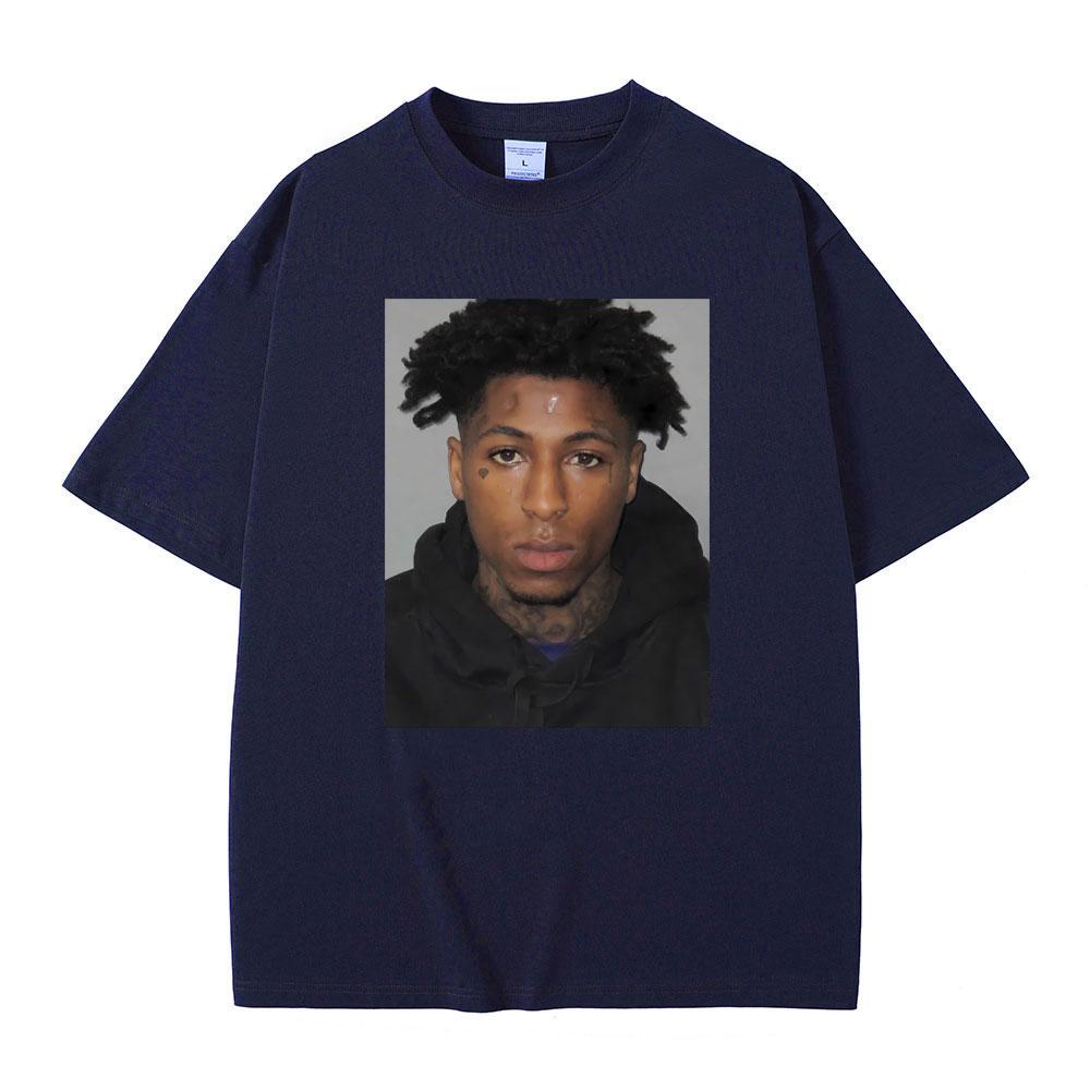 Rapper Youngboy Never Broke Again Mugshot T Shirt Men Women Hip Hop Vintage T-shirt Men's Pure Cotton Tees Male Oversized Tshirt