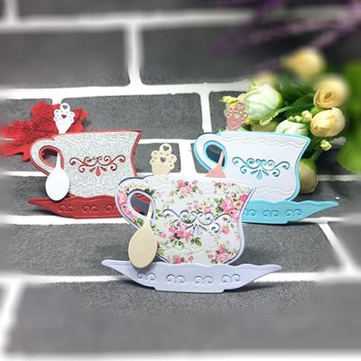 Vintage Tea Cup Spoon Metal Cutting Dies DIY Scrapbook Paper Cards Album Stencil