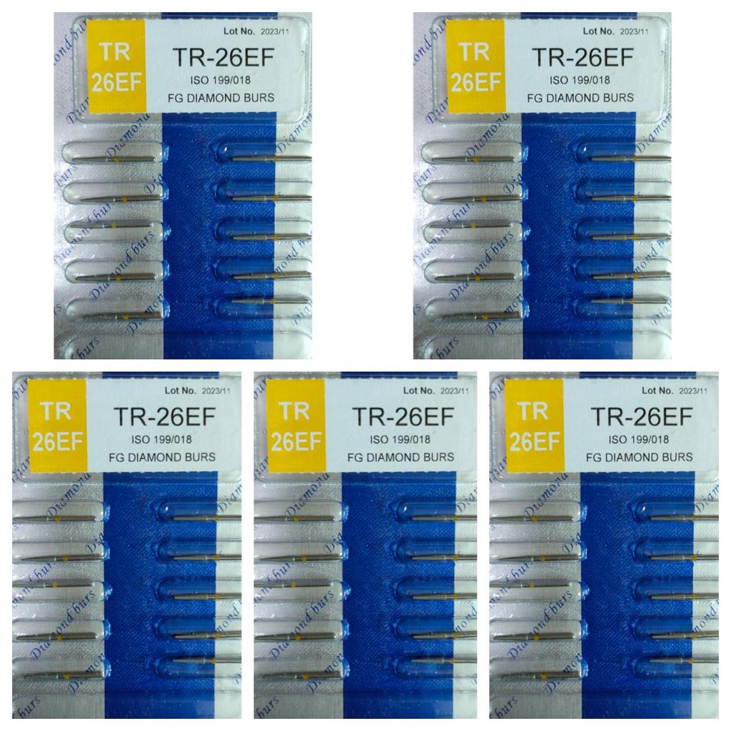 50pcs Dental High Speed Burs High Speed Handpiece Turbine Diamond Burs Diamond Polishing Tooth Preparation Dentist Material