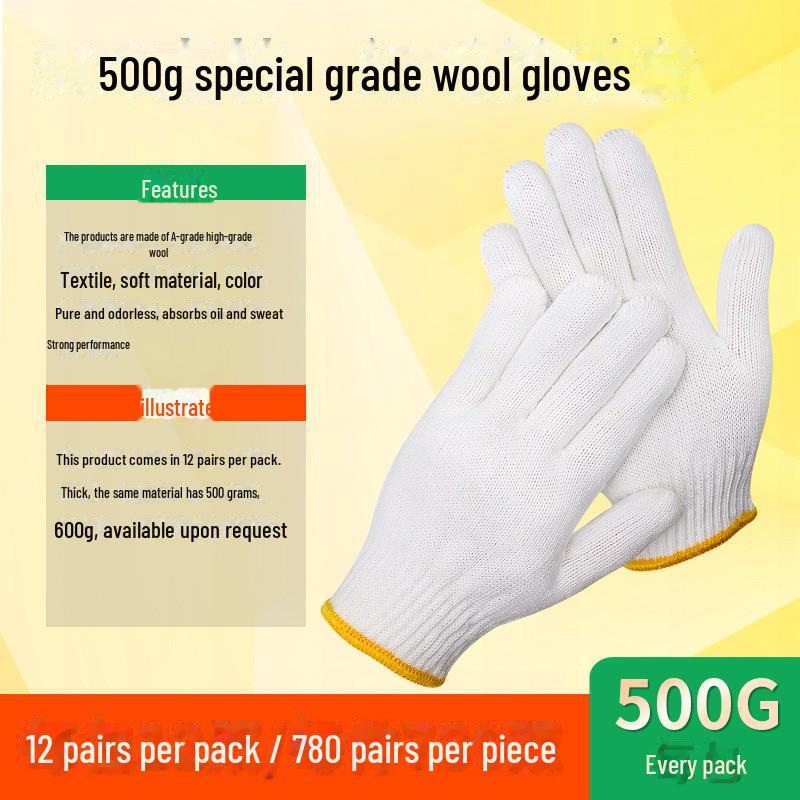 Cotton Yarn Work Gloves for Construction and Labor Protection