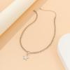 Boho Metal Star Pendant Clavicle Necklace Ladies Vintage Creative Gold O Word Chain Necklaces Girls Jewelry