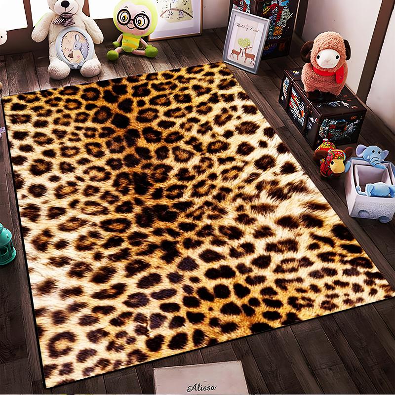 Leopard Print Area Rug - Modern Animal Pattern Carpet for Home Decor Suitable for Use As an Anti-slip for Living Room Bedroom Sofas