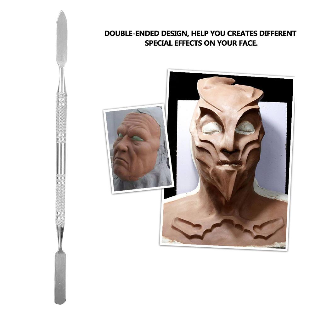 Stainless Steel Double Ended Scar Wax Spatula Applicator Special Effects FX Makeup Tool (L)