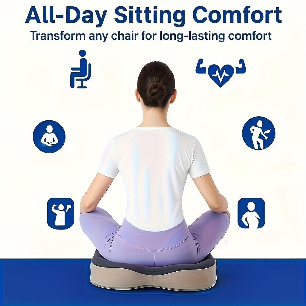 Seat Cushion Ergonomically Designed Memory Sponge Pad Suitable for Office Chairs and Wheelchairs