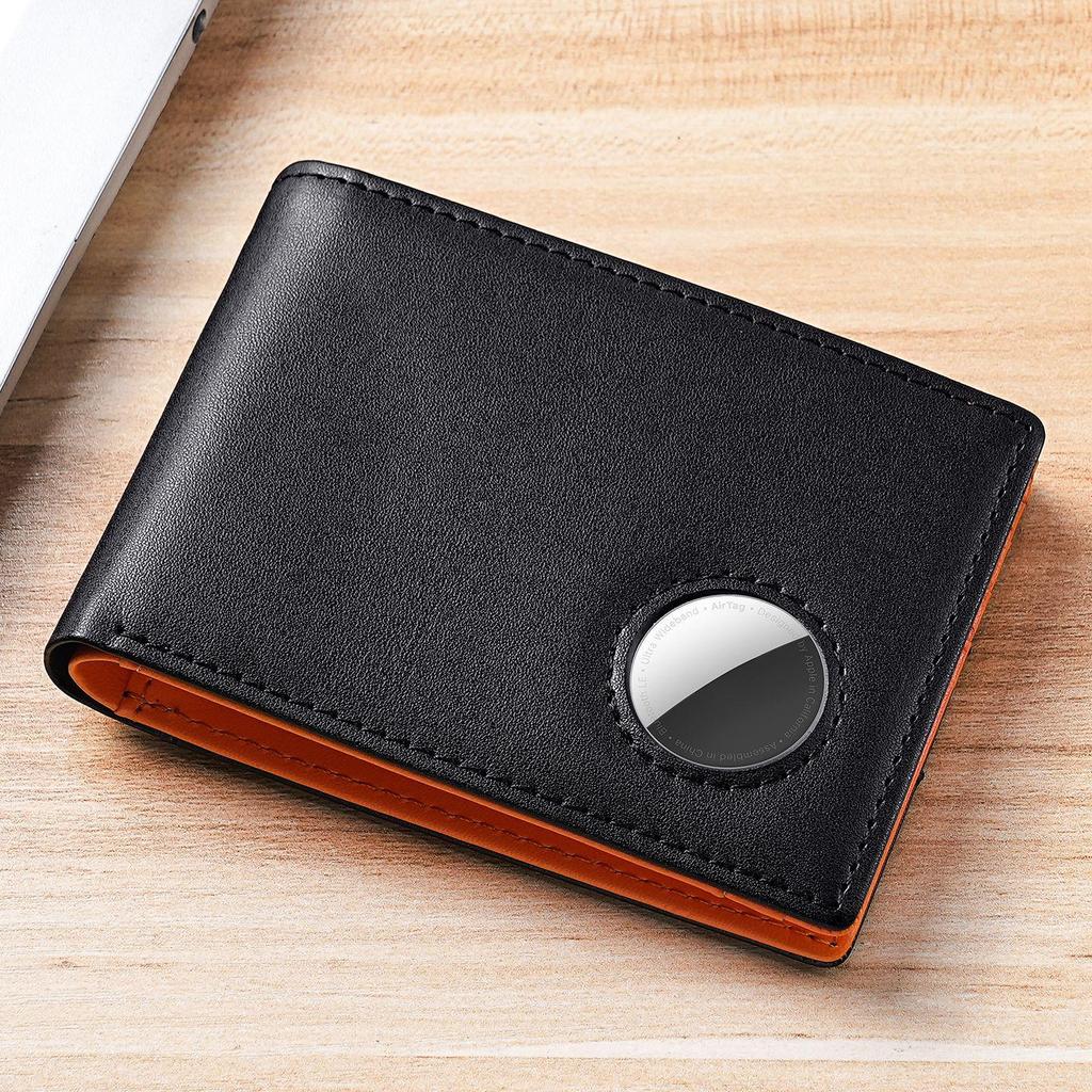 Men's RFID Blocking Anti-theft Leather AirTag Wallet & Card Holder