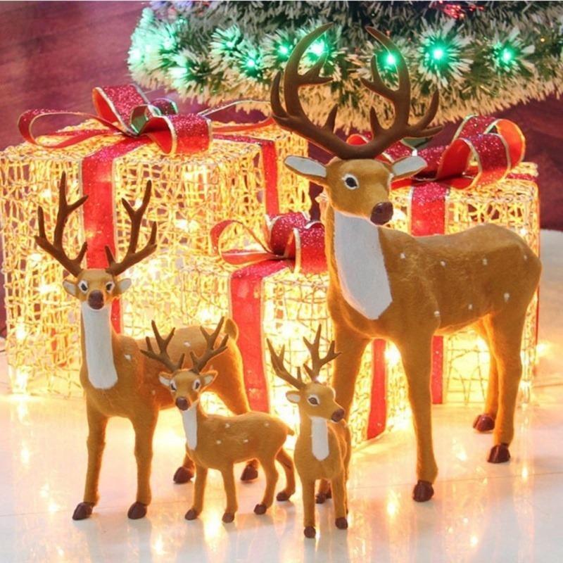 Christmas Deer Xmas Elk Plush Simulation Christmas Decorations For Home New Year Gifts