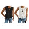 Women's Tie Front Tank Top Summer Crew Neck Sleeveless Flowy Shirts Casual Beach Vacation