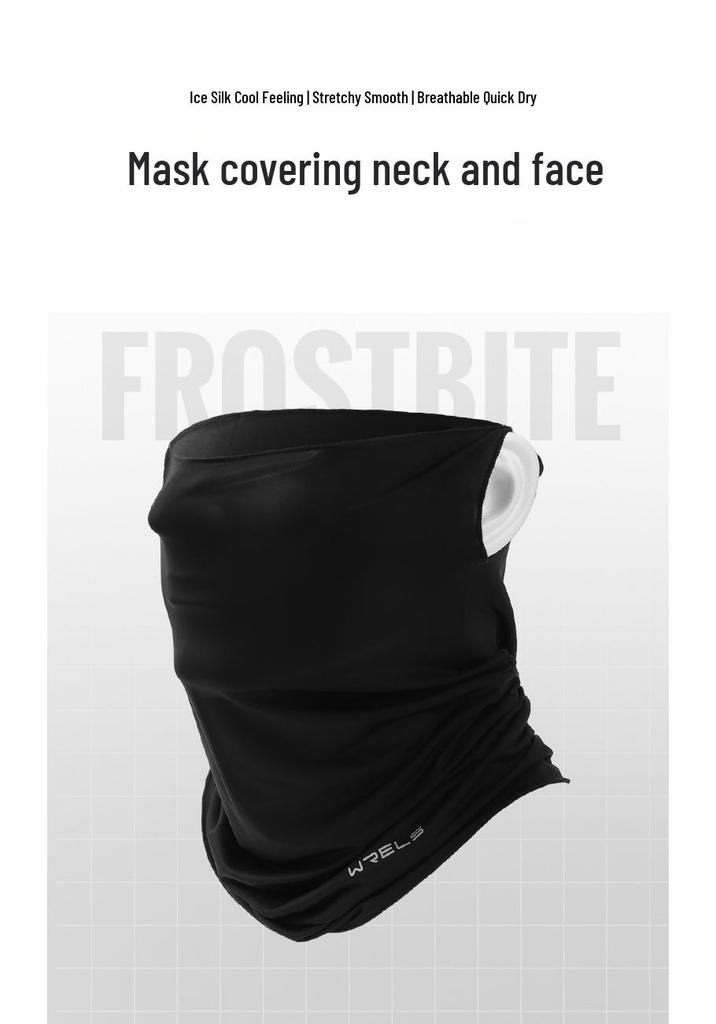 WRELS Ice Silk Sun Protection Face Mask with Ear Loops and Neck Guard, Anti-UV and Breathable for Driving and Cycling, Unisex Summer Neck Gaiter