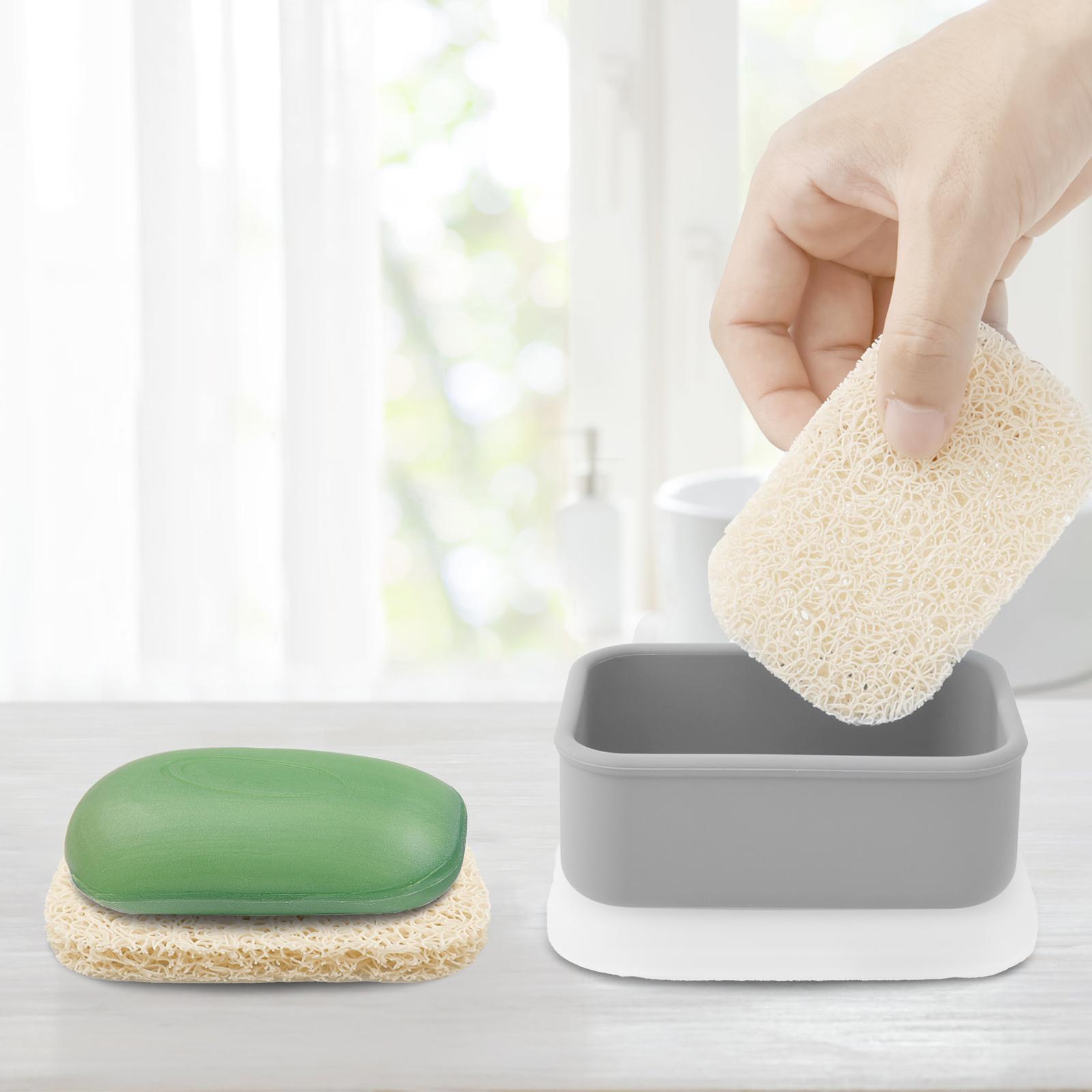 

2Pcs Soap Travel Case with Drainage Pad Leakproof Silicone Soap Dish Portable Travel SoapBox Tray with Lid for Traveling Camping 12.5x8.5x4.5cm