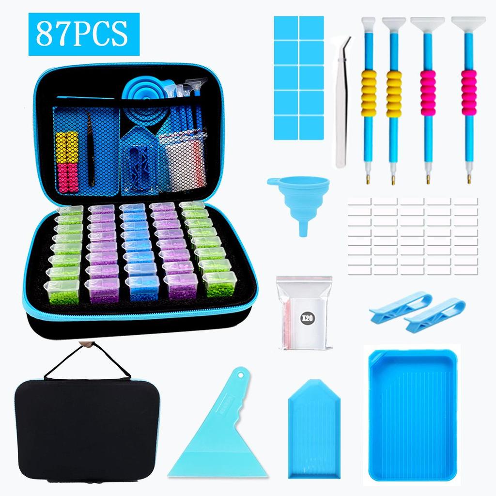 DIY Diamond Painting Kit: Funnel, Drill Pen, 60 Compartment Bottles, 30 Storage, Butterfly Bag