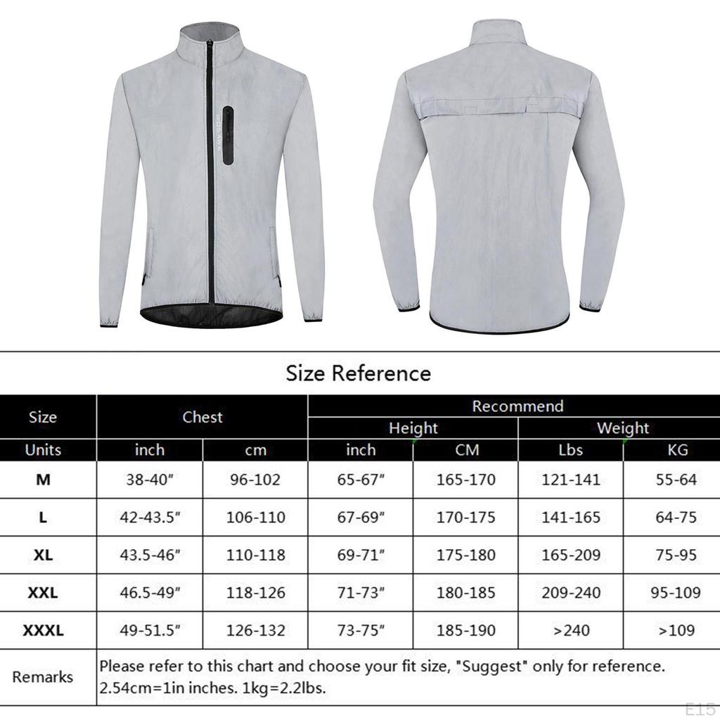 Mens Windproof Cycling Rain Reflective Jacket