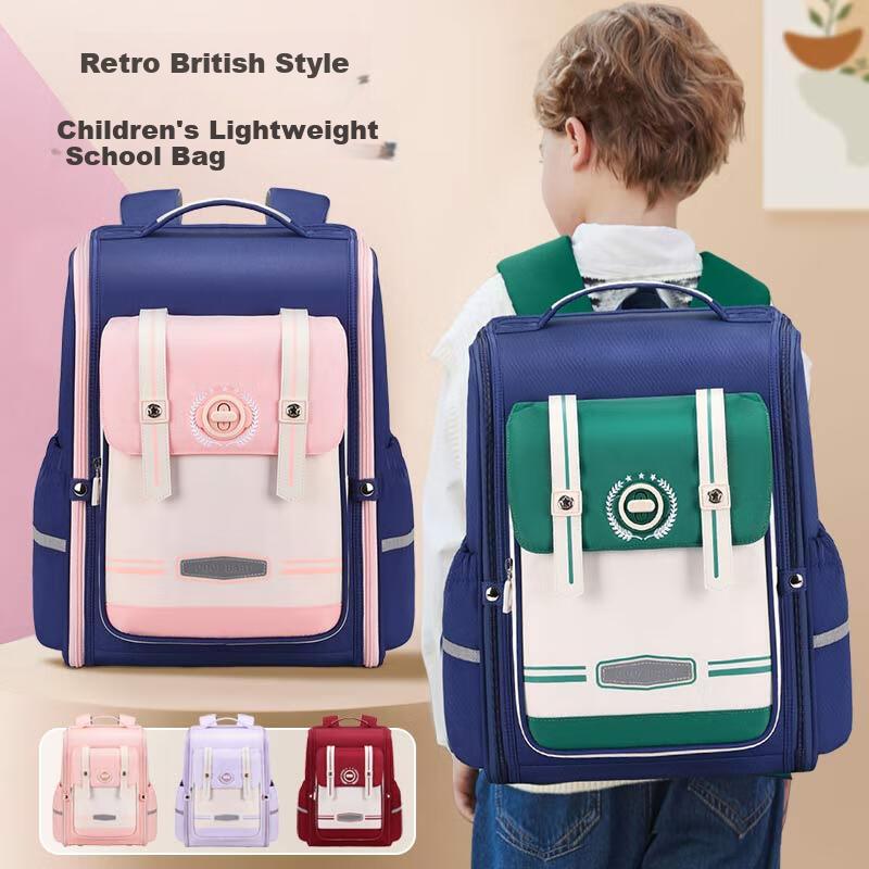 COOLBABY Primary School Backpack Children Ergonomic Lightweight Boys Girls Grades 1-3-6 Large Capacity