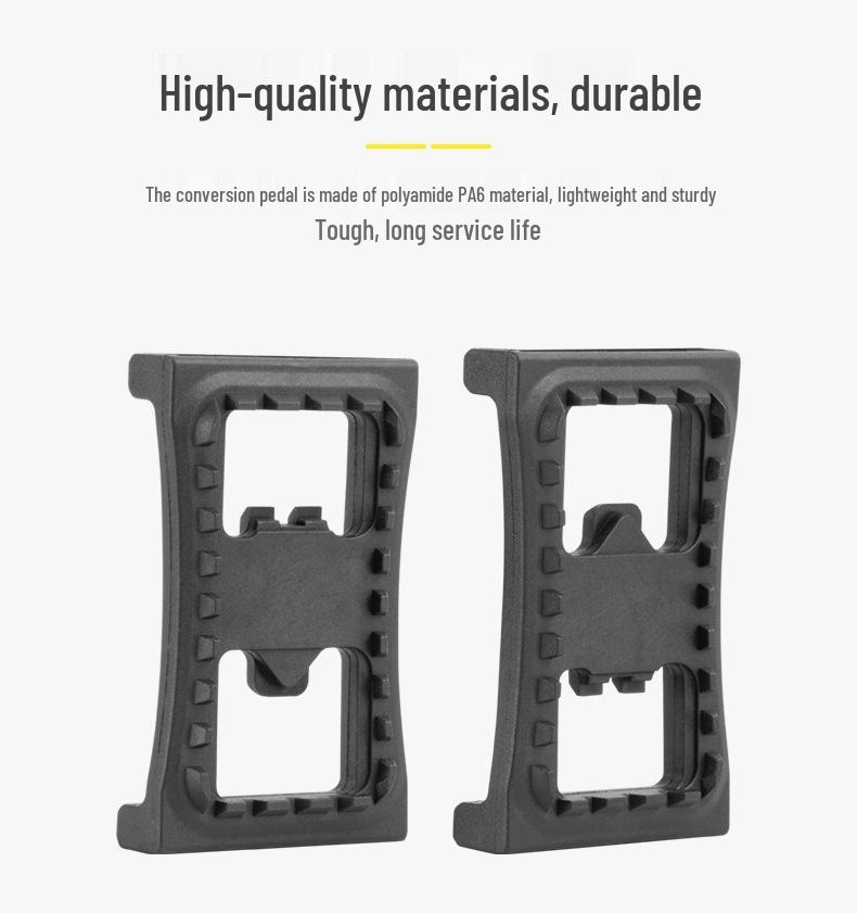 Mountain Bike Pedal Cleats Converter: Clipless To Flat with Straps & Reflectors