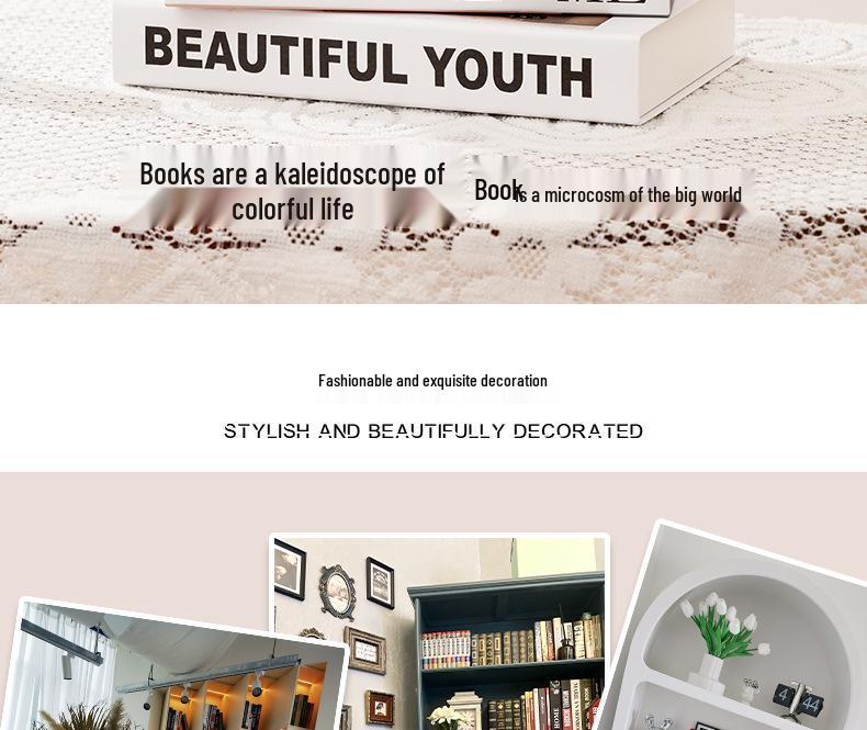 Luxury Fake Book Ornaments: Decorative Books, Simulation Props, English Book Models for High-End Photography