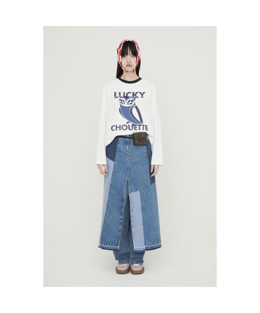 LUCKY CHOUETTE Color Patch Denim Long Skirt (Blue) Lfpds25210Bux