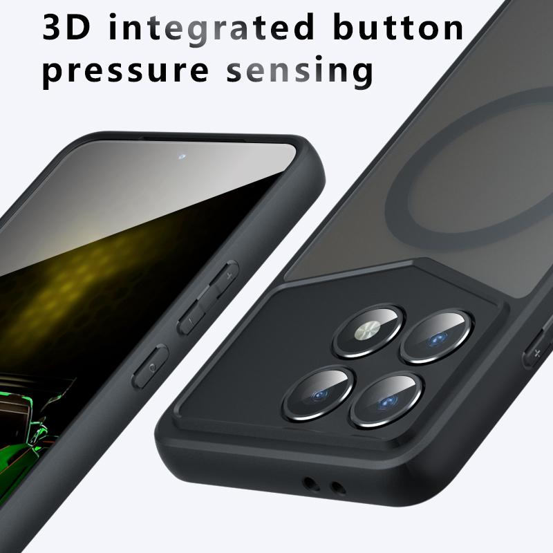 For Xiaomi Redmi K70 K70E Poco F6 X6 Pro Case Matte Magsafe Drop-proof Built-in Airbag Corner Non-yellowing Material Soft Cover