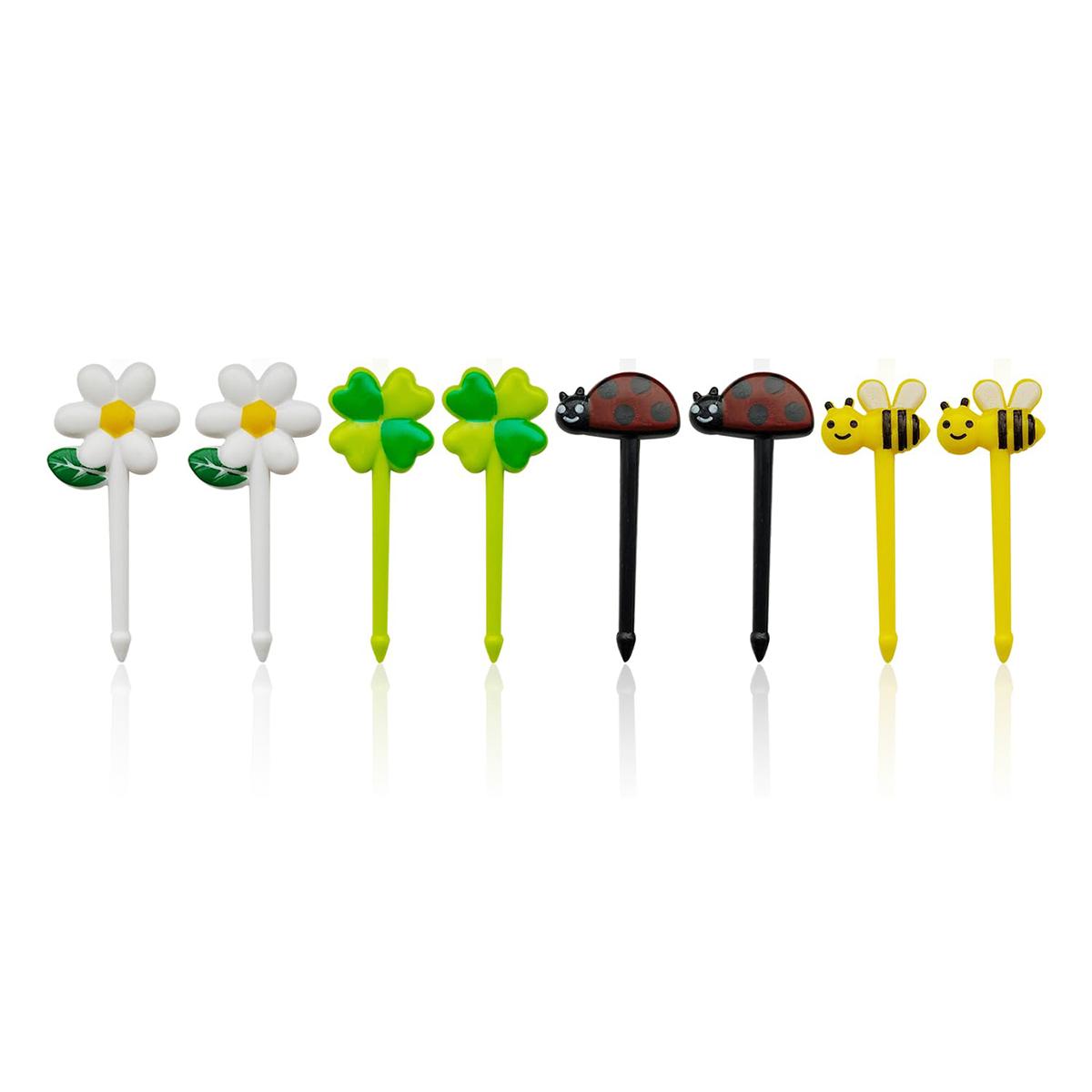 

8pc Children Cartoon Fruit Fork Set Cute Animal Lunch Tag Creative Lunch Tag Set Dim sum Fork Fruit Skewers