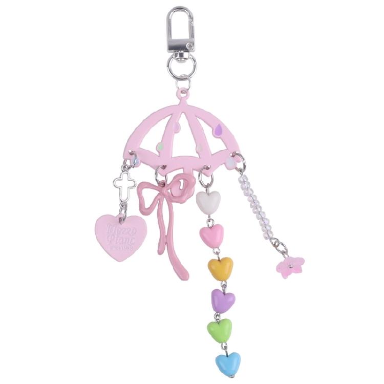 

Fashion Keychain Heart Umbrella Tassels Lightweight Bag Ornament Handbag Pendnat For Daily Commute Or Travel