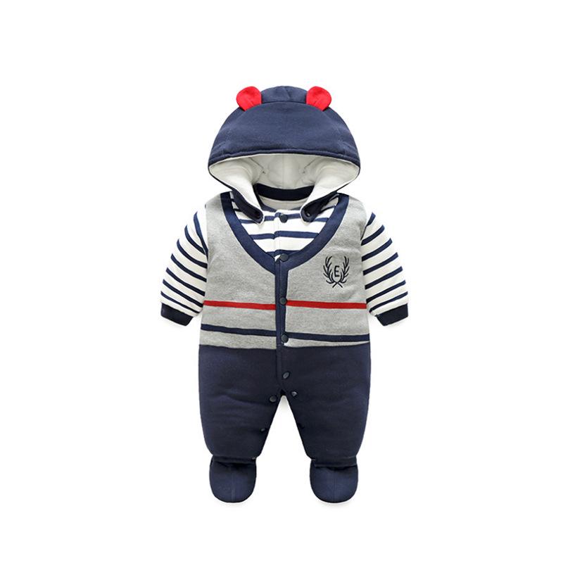 Autumn/Winter Thickened Baby Romper: Short Sleeve One-Piece for Boys & Girls