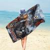 Custom Eagle Motorcycle Beach Towel Personalized Name Biker Microfiber Bath Towels Soft Quick Dry Swimming Pool Lounger Gift