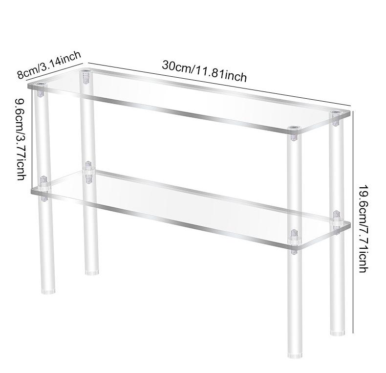 Vertical Acrylic Display Stand Ladder Storage Shelf for Bubble Mart Dolls,Labubu Collectibles,Figures,Perfume,Cosmetics,Cupcake