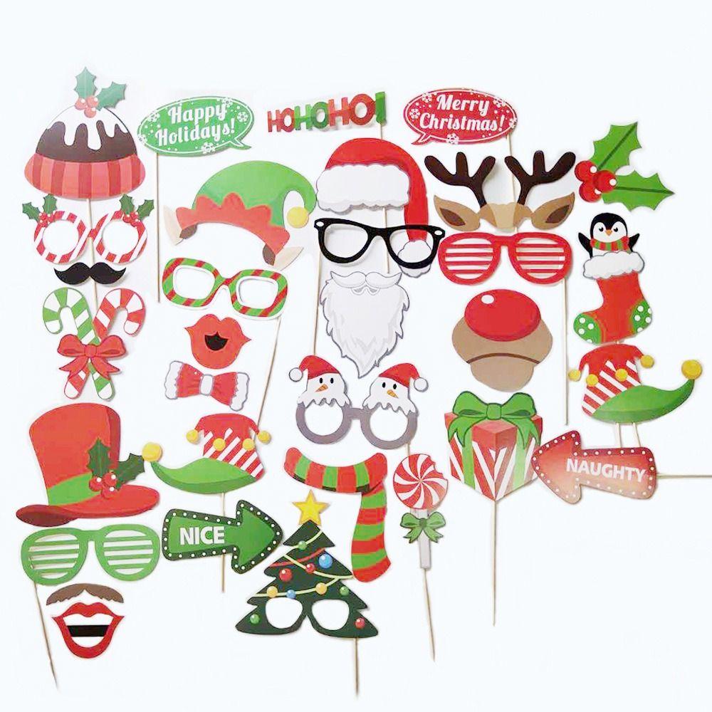 Santa Claus Snowman funny mask Christmas Decorations Photo Props Cartoon Card Party Supplies